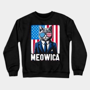 Meowica Cat 4th of July Crewneck Sweatshirt